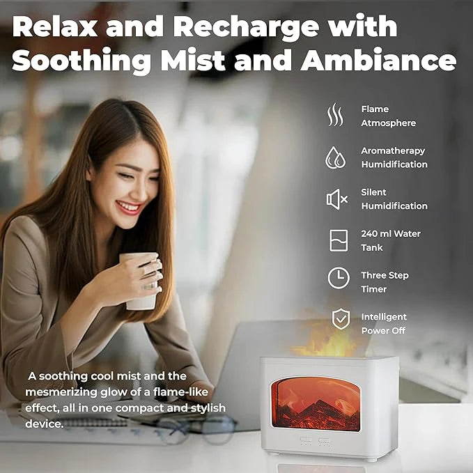 Fireplace Simulation Flame Oil Diffuser
