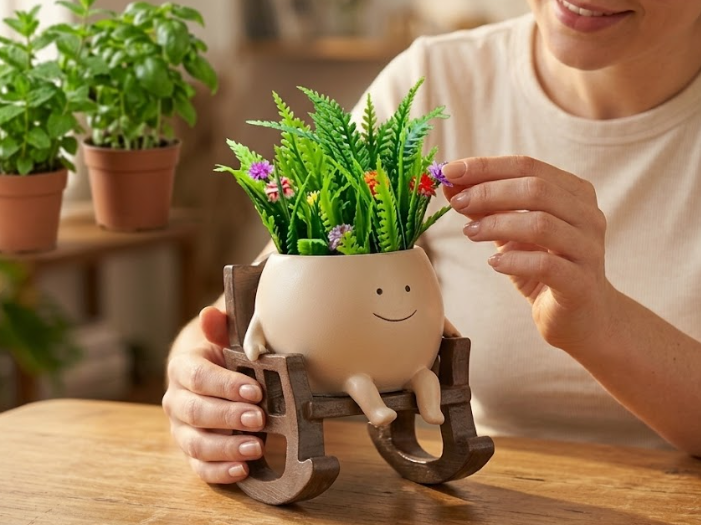 Happy Rocking Chair Planter