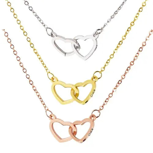 Eternal Harmony & Intertwined Hearts Personalized Necklace