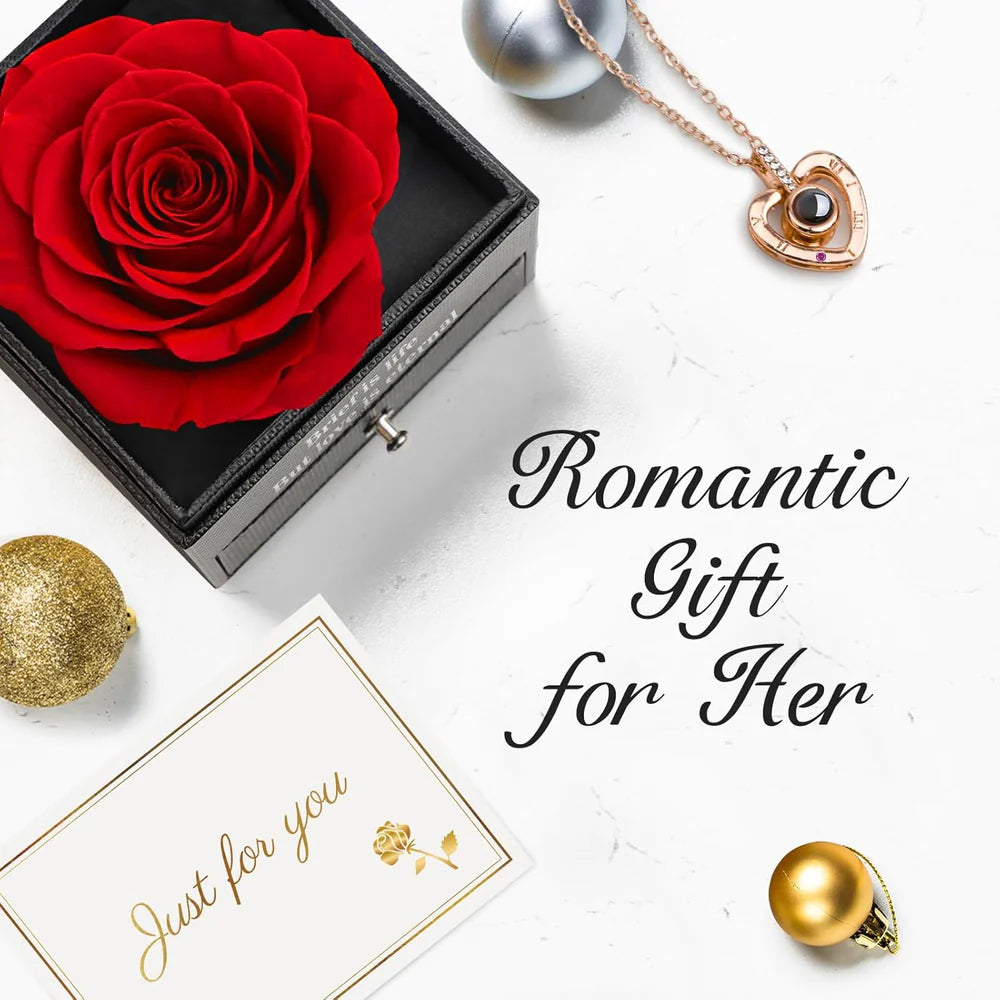 Eternal Rose With Necklace