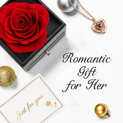 Eternal Rose With Necklace