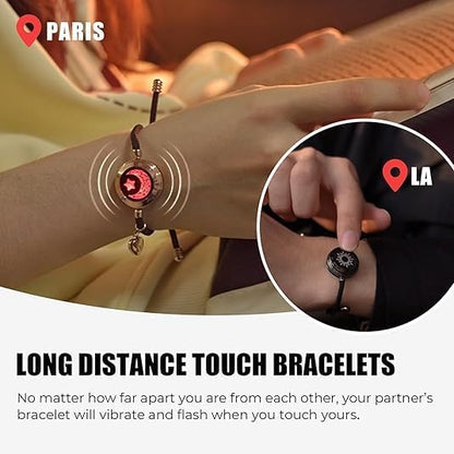 Long Distance Couple Love Bracelets (Set Of 2)