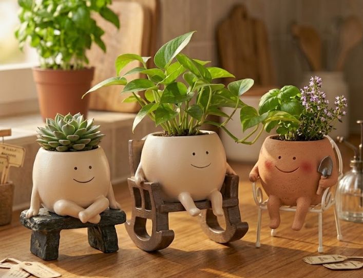 Happy Rocking Chair Planter
