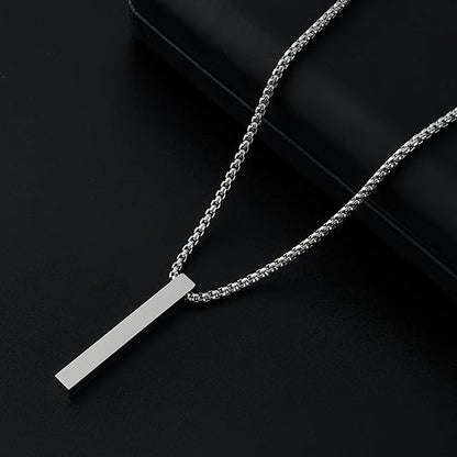 Engraved Vertical Bar Necklace