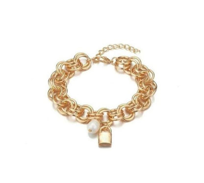 Gold Plated Lock Bracelet