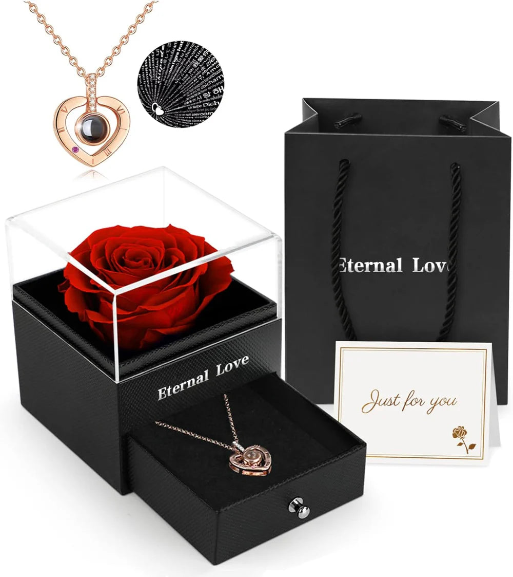 Eternal Rose With Necklace