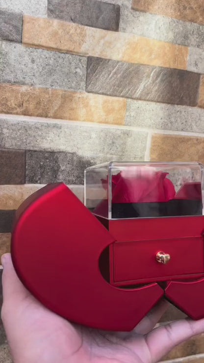 Red Fashion Jewelry Box with Apple & Rose