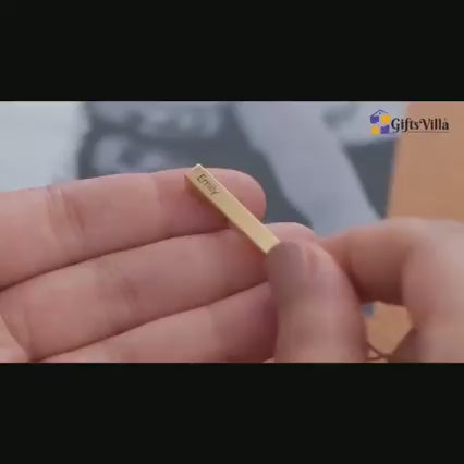 Engraved Vertical Bar Necklace